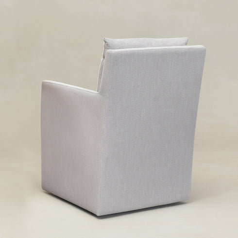 Sean Performance Dining Chair with Casters - Covered Dining Chair | Dining Chairs with Arms | Kinwell Furniture | Performance Fabric Chairs